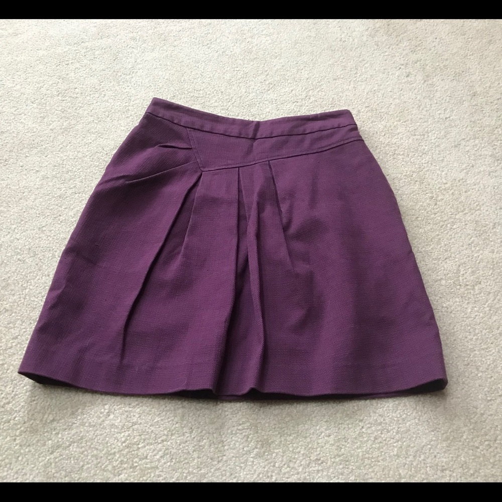 Anthropologie Tabitha Purple Pleated A-Line Skirt
